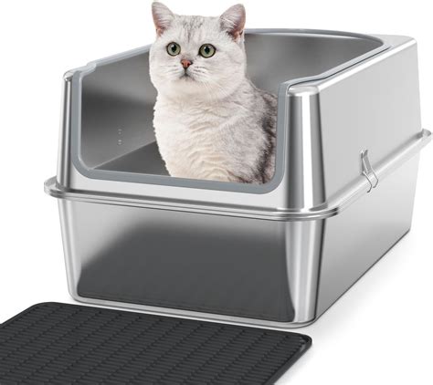 where can i buy a stainless steel litter box|stainless steel litter box with lid.